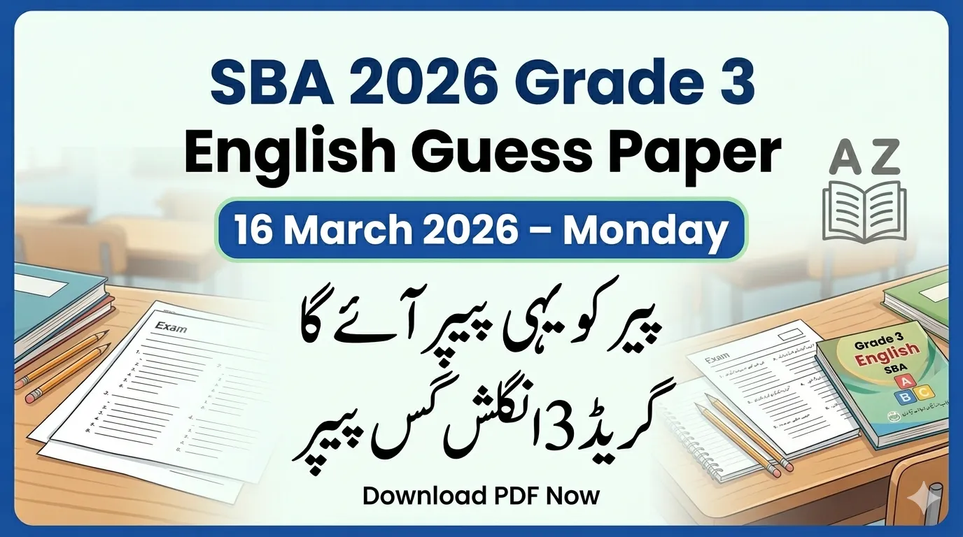 Grade 3 SBA English Guess Paper
